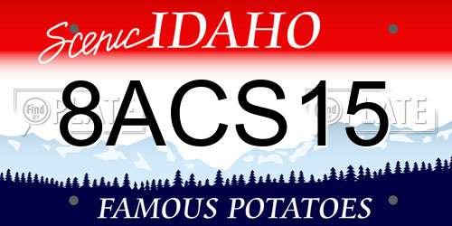 8ACS15 Idaho License Plate