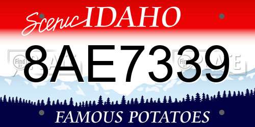 8AE7339 Idaho License Plate