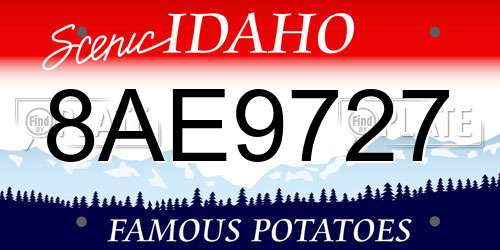 8AE9727 Idaho License Plate