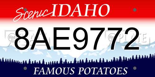 8AE9772 Idaho License Plate
