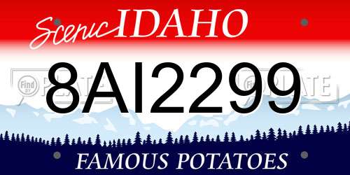 8AI2299 Idaho License Plate