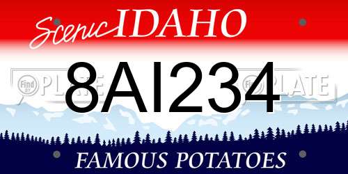 8AI234 Idaho License Plate