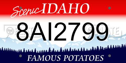 8AI2799 Idaho License Plate