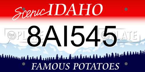 8AI545 Idaho License Plate