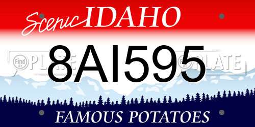 8AI595 Idaho License Plate