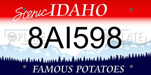 8AI598 Idaho License Plate