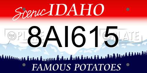 8AI615 Idaho License Plate