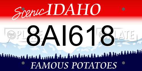 8AI618 Idaho License Plate
