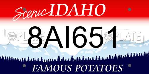 8AI651 Idaho License Plate