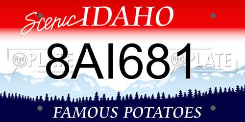 8AI681 Idaho License Plate
