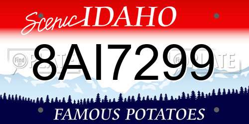 8AI7299 Idaho License Plate