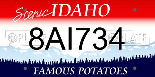 8AI734 Idaho License Plate