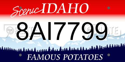 8AI7799 Idaho License Plate