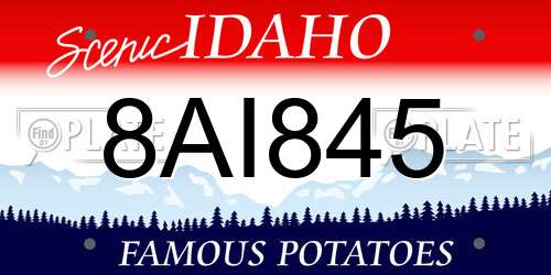 8AI845 Idaho License Plate