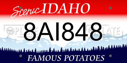 8AI848 Idaho License Plate
