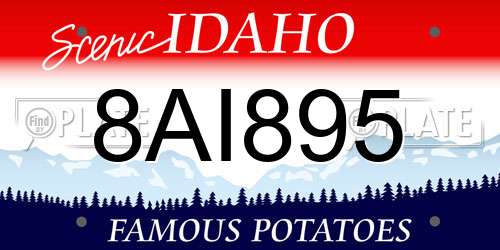 8AI895 Idaho License Plate