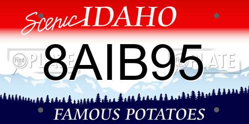 8AIB95 Idaho License Plate