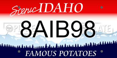 8AIB98 Idaho License Plate