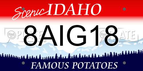 8AIG18 Idaho License Plate