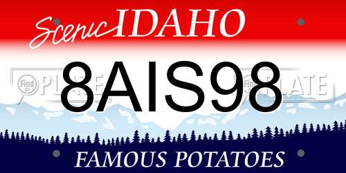 8AIS98 Idaho License Plate