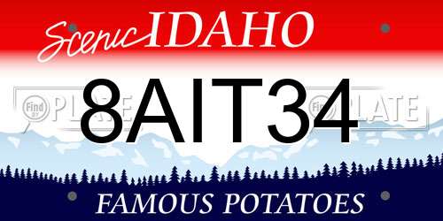 8AIT34 Idaho License Plate