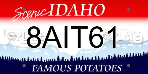 8AIT61 Idaho License Plate