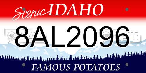 8AL2096 Idaho License Plate