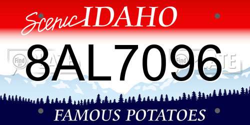 8AL7096 Idaho License Plate