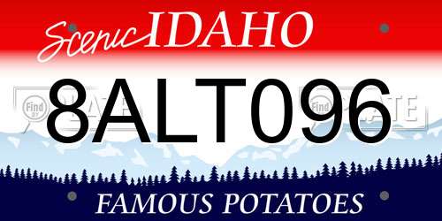 8ALT096 Idaho License Plate