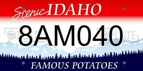 8AM040 Idaho License Plate