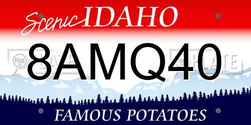 8AMQ40 Idaho License Plate