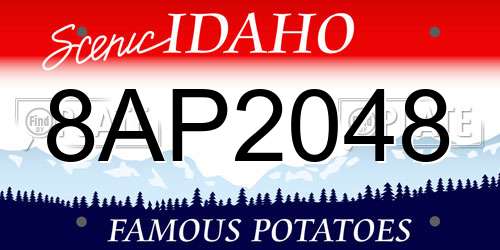 8AP2048 Idaho License Plate