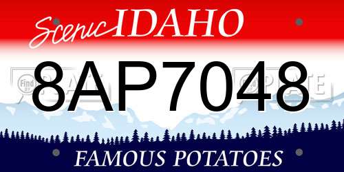 8AP7048 Idaho License Plate