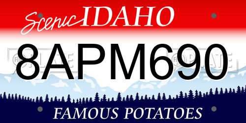 8APM690 Idaho License Plate