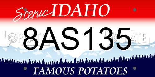 8AS135 Idaho License Plate