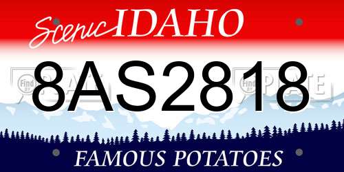8AS2818 Idaho License Plate