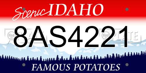 8AS4221 Idaho License Plate
