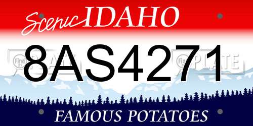 8AS4271 Idaho License Plate