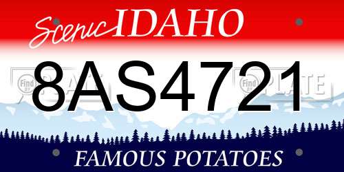 8AS4721 Idaho License Plate