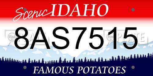 8AS7515 Idaho License Plate