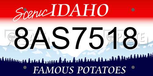 8AS7518 Idaho License Plate