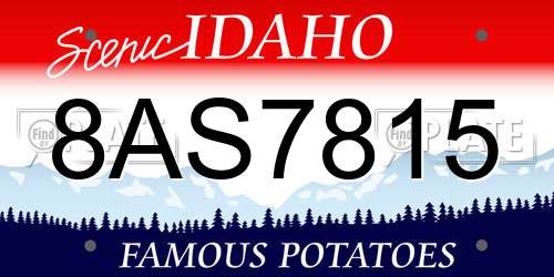 8AS7815 Idaho License Plate