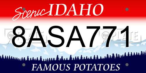 8ASA771 Idaho License Plate