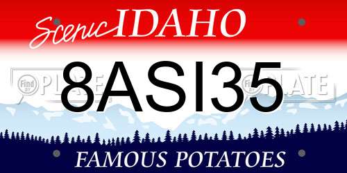 8ASI35 Idaho License Plate