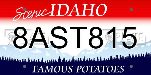 8AST815 Idaho License Plate
