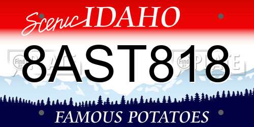 8AST818 Idaho License Plate
