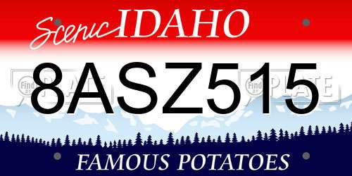 8ASZ515 Idaho License Plate