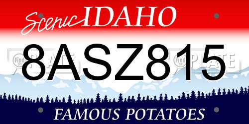 8ASZ815 Idaho License Plate