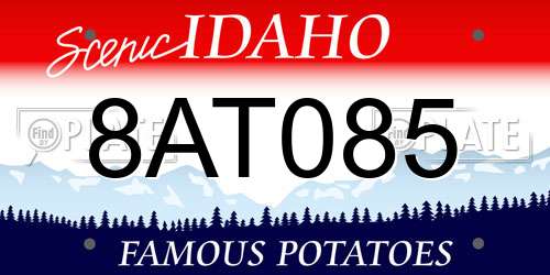 8AT085 Idaho License Plate