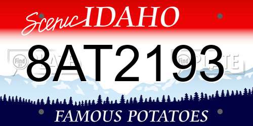 8AT2193 Idaho License Plate